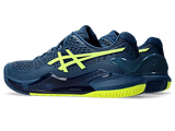 ASICS GEL RESOLUTION 9 WIDE MAKO BLUE/SAFETY YELLOW MEN'S TENNIS SHOE