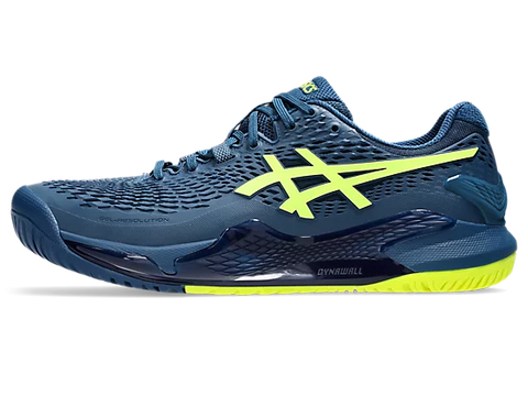 ASICS GEL RESOLUTION 9 MAKO BLUE/SAFETY YELLOW MEN'S TENNIS SHOE