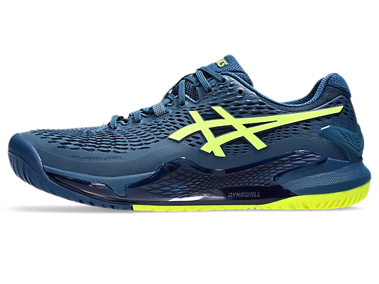 asics GEL-RESOLUTION 9 WIDE【27cm】 ASICS GEL RESOLUTION 9 WIDE MAKO BLUE/SAFETY YELLOW MEN'S