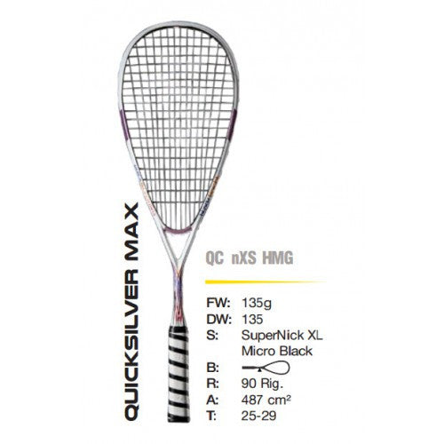 BLACK KNIGHT QUICKSILVER MAX SQUASH RACKET