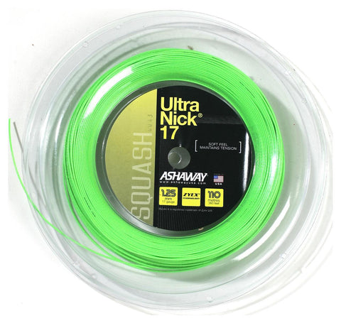 ASHAWAY ULTRANICK 17 OPTIC GREEN (1.25MM) SQUASH 360'/110M STRING REEL