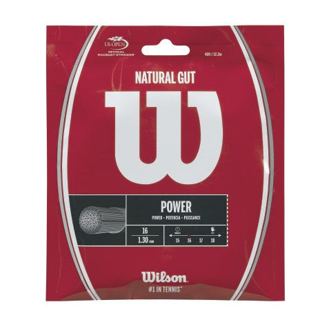 WILSON NATURAL GUT 16 (1.30MM) TENNIS STRING 40'/12.2M (1 SET) – Tads  Sporting Goods