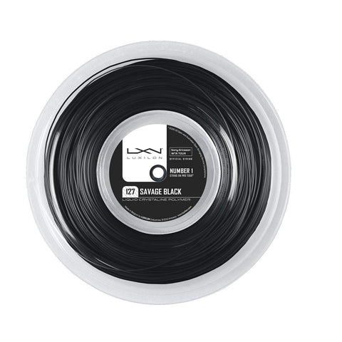 LUXILON SAVAGE BLACK 16L (1.27MM) TENNIS STRING 660'/200M REEL